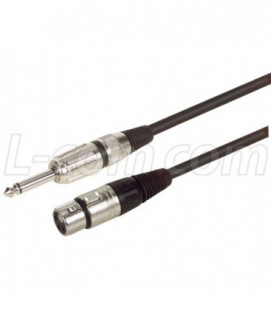 TS Pro Audio Cable Assembly, ¼ Male to 3 Pin XLR Female, 1.0 ft