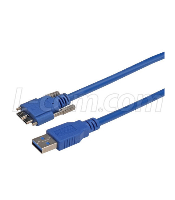 USB 2.0 Cable, Type Micro B/A with Thumbscrew Hardware 5.0M