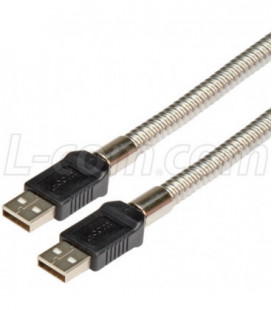 Metal Armored USB Cable, Type A Male/ Male, 4.0M