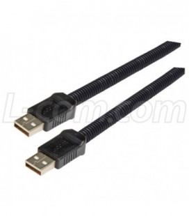 Plastic Armored USB Cable, Type A Male/ Male, 0.3M