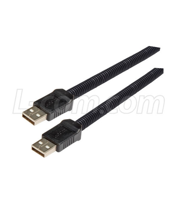 Plastic Armored USB Cable, Type A Male/ Male, 2.0M