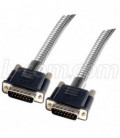 Metal Armored DB15 Cable, Male/Male, 50 ft