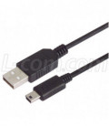 LSZH USB Cable, Type A - Mini B 5 Position 0.3 Meters