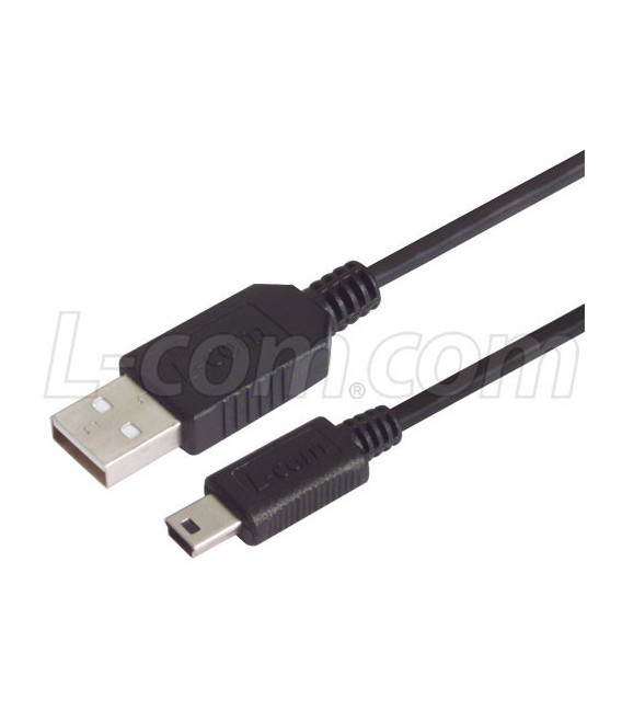 LSZH USB Cable, Type A - Mini B 5 Position 0.5 Meters