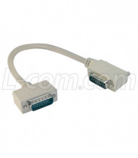 Deluxe Molded D-Sub Cable, DB15 Male / Right Angle Exit 1 Male, 15.0