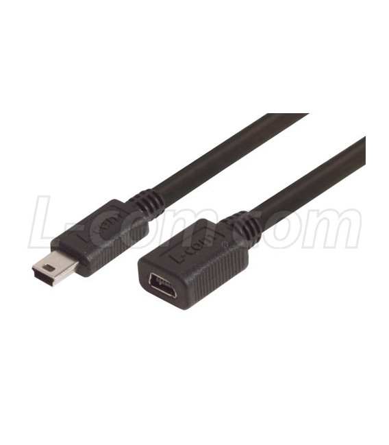 Premium USB Cable- Mini B 5 Position Male/Female, 0.3m