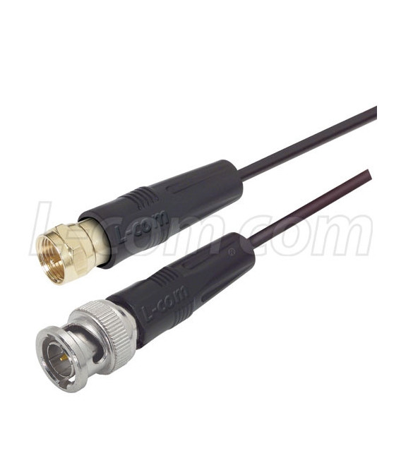 ThinLine Coaxial Cable F Male/ BNC Male 5.0 ft