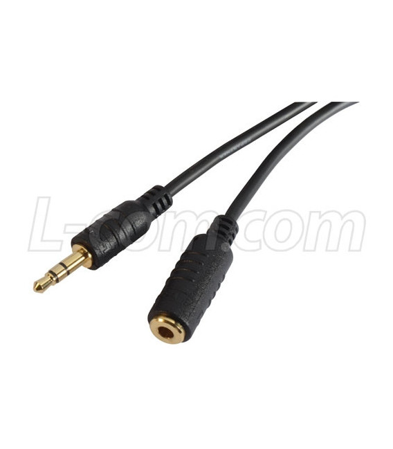 Stereo ThinLine Audio Cable, Male / Female, 10.0 ft