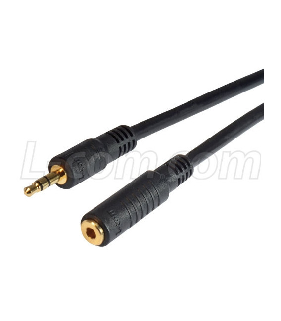 Stereo Audio Cable, Male / Female, 25.0 ft
