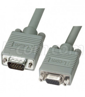 Premium SVGA Extension Cable, HD15 Male / Female, Gray 10.0 ft