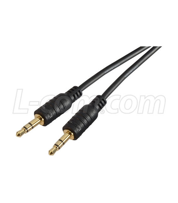 Stereo ThinLine Audio Cable, Male / Male, 3.0 ft