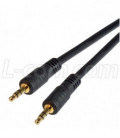 Stereo Audio Cable, Male / Male, 3.0 ft