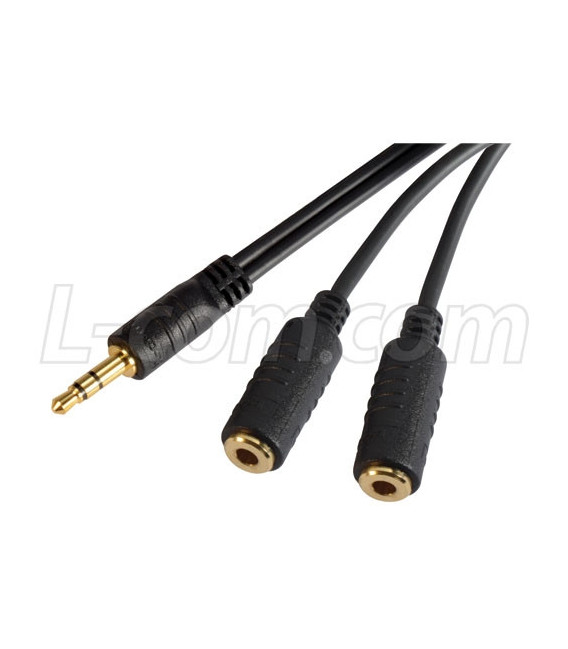 3.5mm Male Stereo to Dual 3.5mm Jack Y cable, 5.0 ft