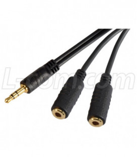 3.5mm Male Stereo to Dual 3.5mm Jack Y cable, 20.0 ft
