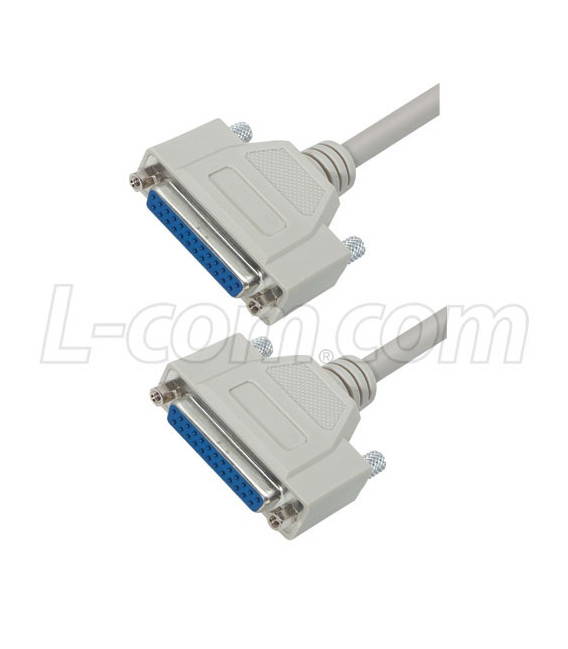 Deluxe Null Modem Reverser Cable, DB25 Female / Female, 5.0 ft