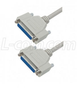 Deluxe Null Modem Reverser Cable, DB25 Female / Female, 10.0 ft