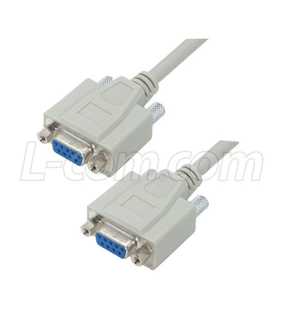 Deluxe Null Modem Reverser Cable, DB9 Female / Female, 10.0 ft