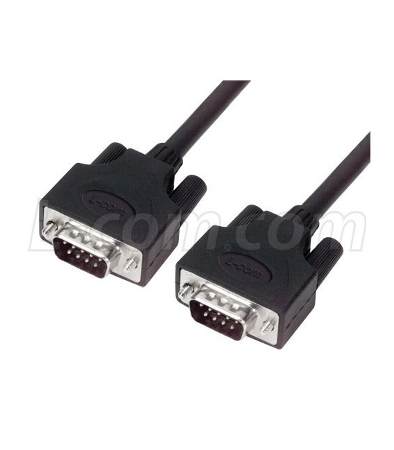 LSZH D-Sub Cable, DB9 Male / DB9 Male, 25.0 ft
