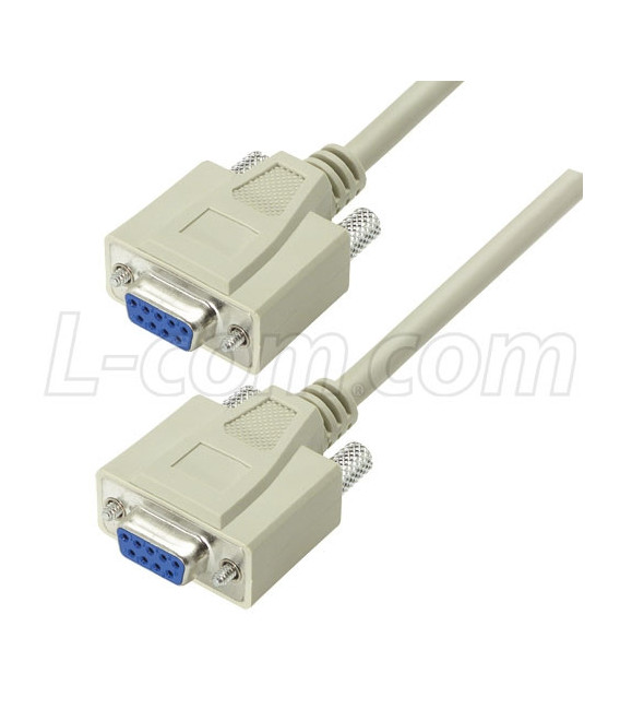 Reversible Hardware Molded D-Sub Cable, DB9 Female /Female, 25.0