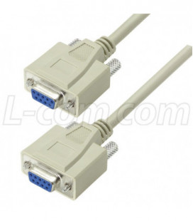 Reversible Hardware Molded D-Sub Cable, DB9 Female /Female, 1 ft