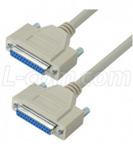 Reversible Hardware Molded D-Sub Cable, DB25 Female / Female, 5.0 ft