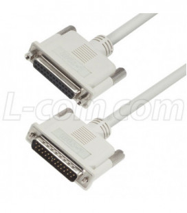 Premium Molded D-Sub Cable, DB25 Male / Female, 2.5 ft