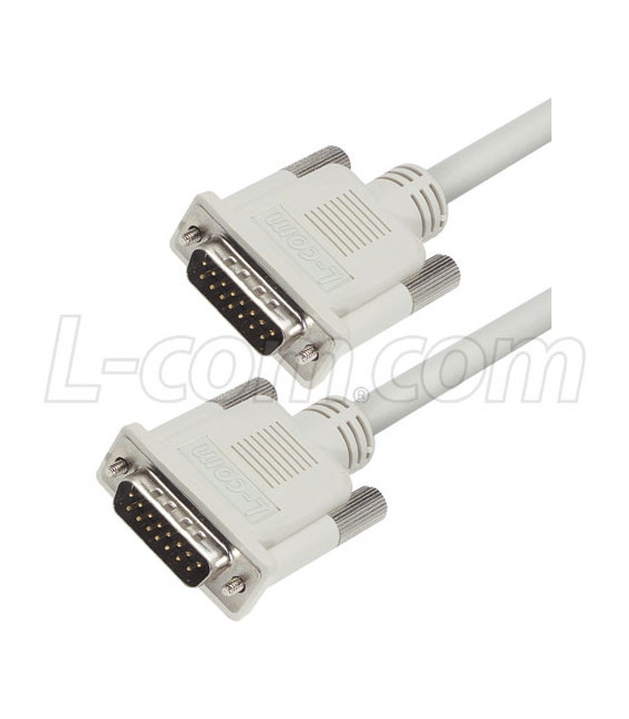 Premium Molded DB15 Cable, DB15 Male / Male, 50.0 ft