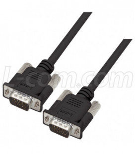 Premium Molded Black D-Sub Cable, HD15 Male / Male, 2.5 ft