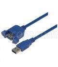 USB 3.0 Type A Female Bulkhead/Male, 0.3m