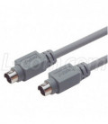 Economy Molded Cable, Mini DIN 6 Male/Male 25.0 ft