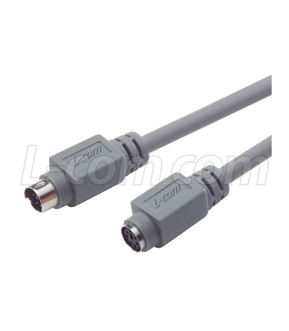 Economy Molded Cable, Mini DIN 6 Male/Female 6.0 ft