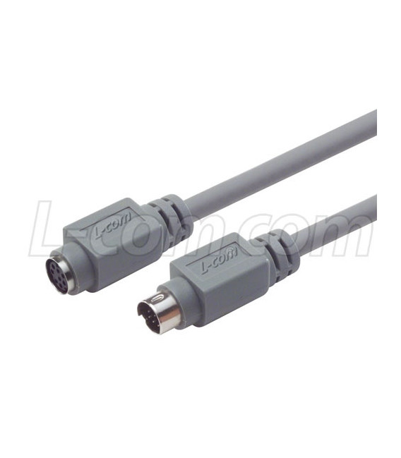 Economy Molded Cable, Mini DIN 8 Male/Female 10.0 ft