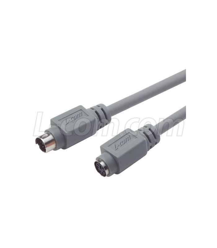 pálido préstamo detective L-COM Economy Molded Cable, Mini DIN 6 Male/Female 3.0 ft CSMD6MF-3