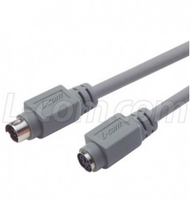 Economy Molded Cable, Mini DIN 6 Male/Female 3.0 ft