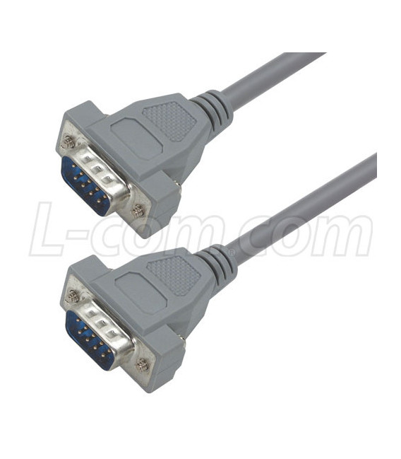 Economy Molded D-Sub Cable, DB9 Male / Male, 2.5 ft