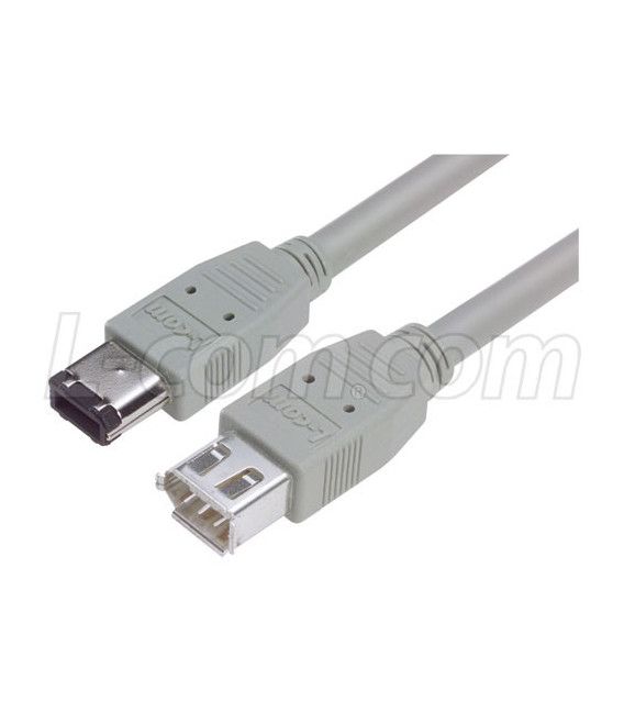 IEEE-1394 Firewire Cable, Type 1 M - Type 1 F, 3.0m