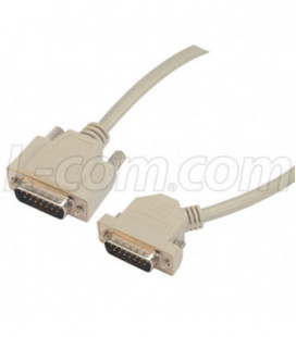 Deluxe Molded D-Sub Cable, DB15 Male / 45° Left Exit Male, 2.5 ft