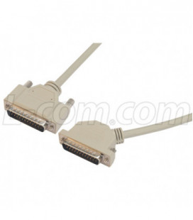 Deluxe Molded D-Sub Cable, DB25 Male / 45° Left Exit Male, 5.0 ft
