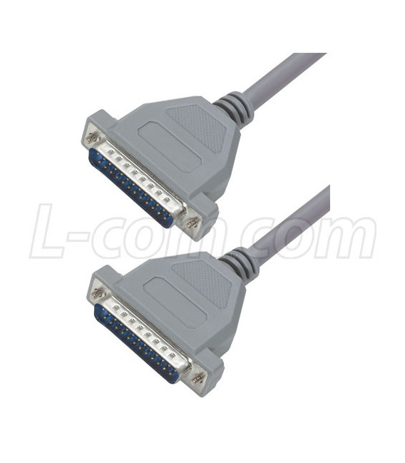 Economy Molded D-sub Cable, DB25 Male / Male, 1.0 ft