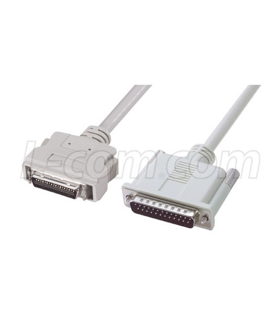 IEEE-1284 Molded Cable, DB25M / Half Pitch 36M, 2.0m