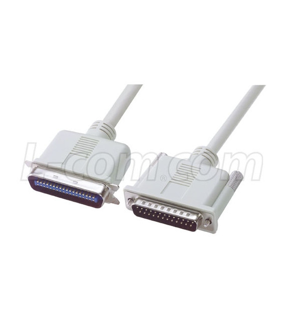 IEEE-1284 Molded Cable, DB25M / CEN36M, 5.0m