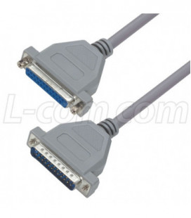 Economy Molded D-sub Cable, DB25 Male / Female, 2.5 ft