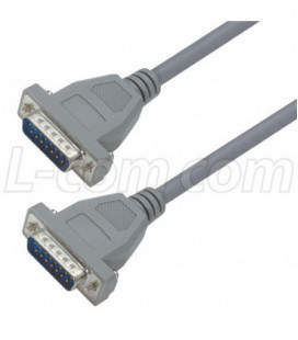 Economy Molded D-Sub Cable, DB15 Male / Male, 25.0 ft