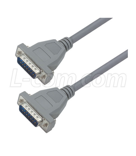 Economy Molded D-Sub Cable, DB15 Male / Male, 2.5 ft
