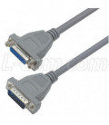 Economy Molded D-Sub Cable, DB15 Male / Female, 1.0 ft