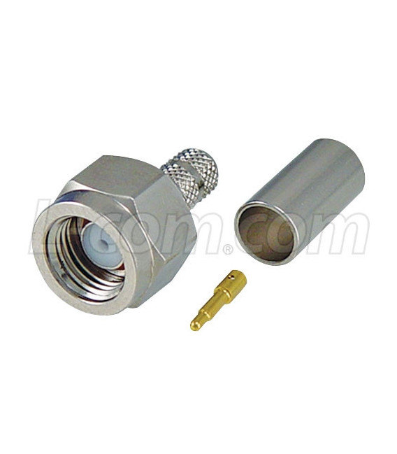 W-Male (WaveRider® Compatible) Crimp for RG58 and 195-Series Cable