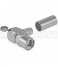 SMA Male Crimp, Right Angle Shrouded for RG58, 195-Series Cable