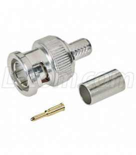 75 Ohm BNC Crimp Plug, 3 Pc.for RG59 Cable (26 AWG C.C.) Cable