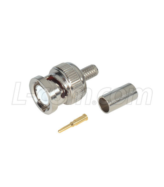 50 Ohm BNC Crimp Plug for RG58U (20 AWG C.C.) Cable