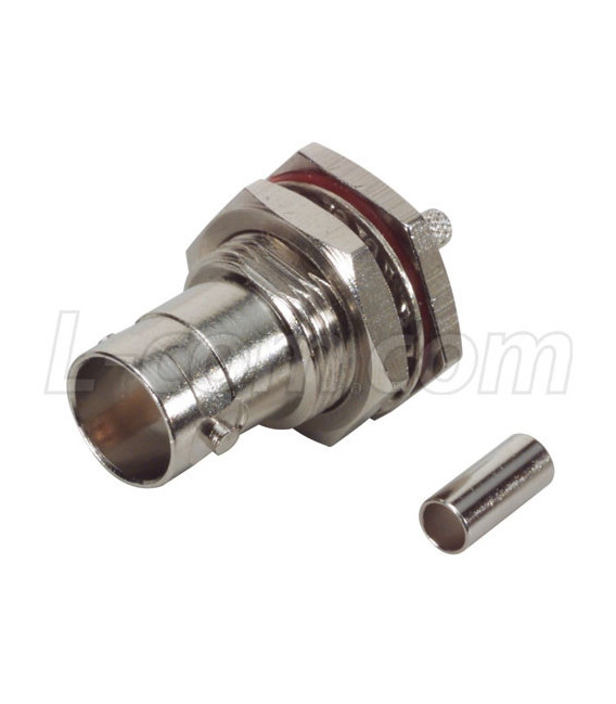 75 Ohm BNC Female Bulkhead - Crimp on Jack for RG179/187 Cable